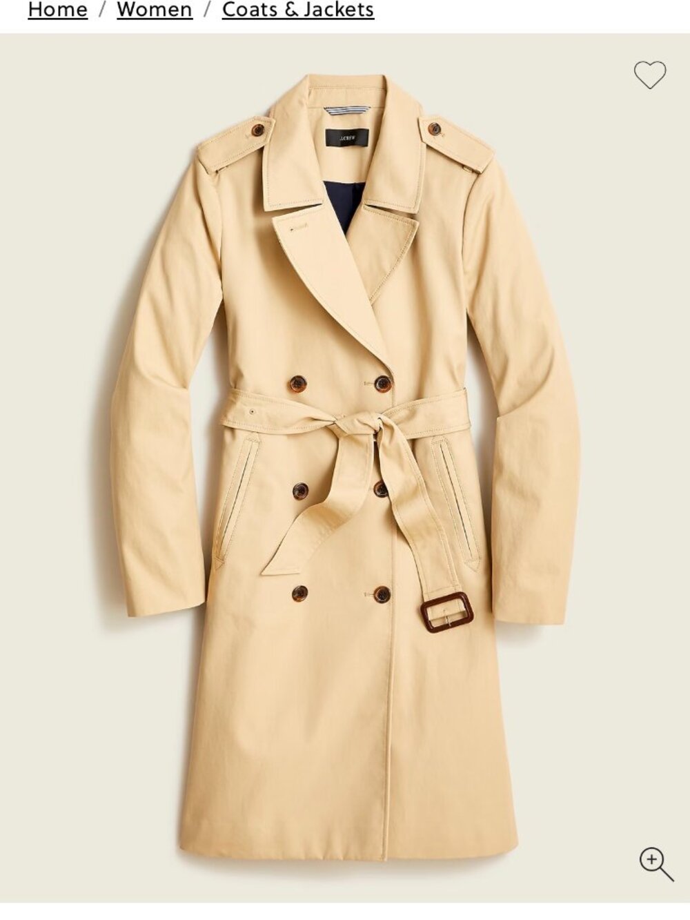 J.Crew 2011 Icon Trench Coat Size 6